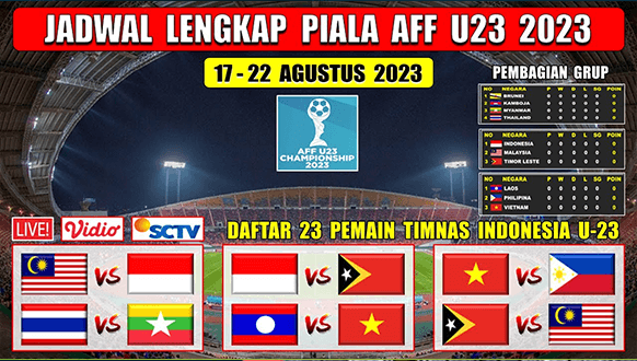 Jadwal Lengkap Piala AFF U-23 2023